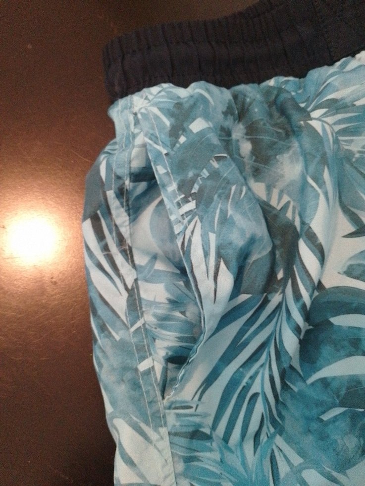 Erkek Mavi Yaprak Desenli Rahat Kesim Mayo - Görsel 4