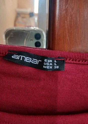 Bordo Dantel Detaylı Uzun Kollu Crop Bluz - Görsel 4