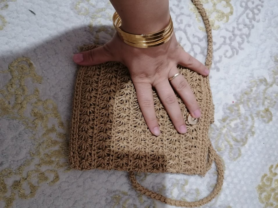 Bej Örgü Püsküllü Kadın Çapraz Çanta - Görsel 4