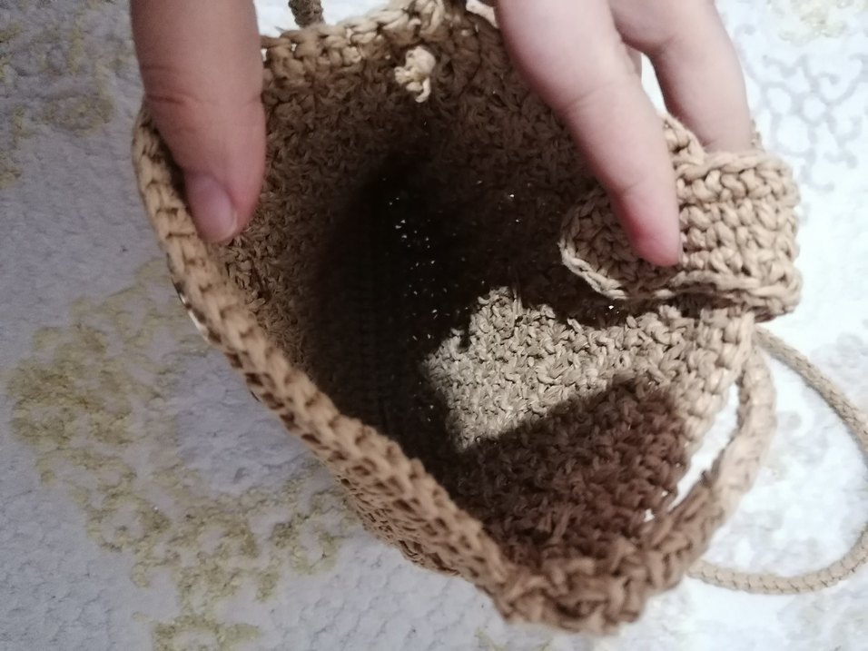 Bej Örgü Püsküllü Kadın Çapraz Çanta - Görsel 5