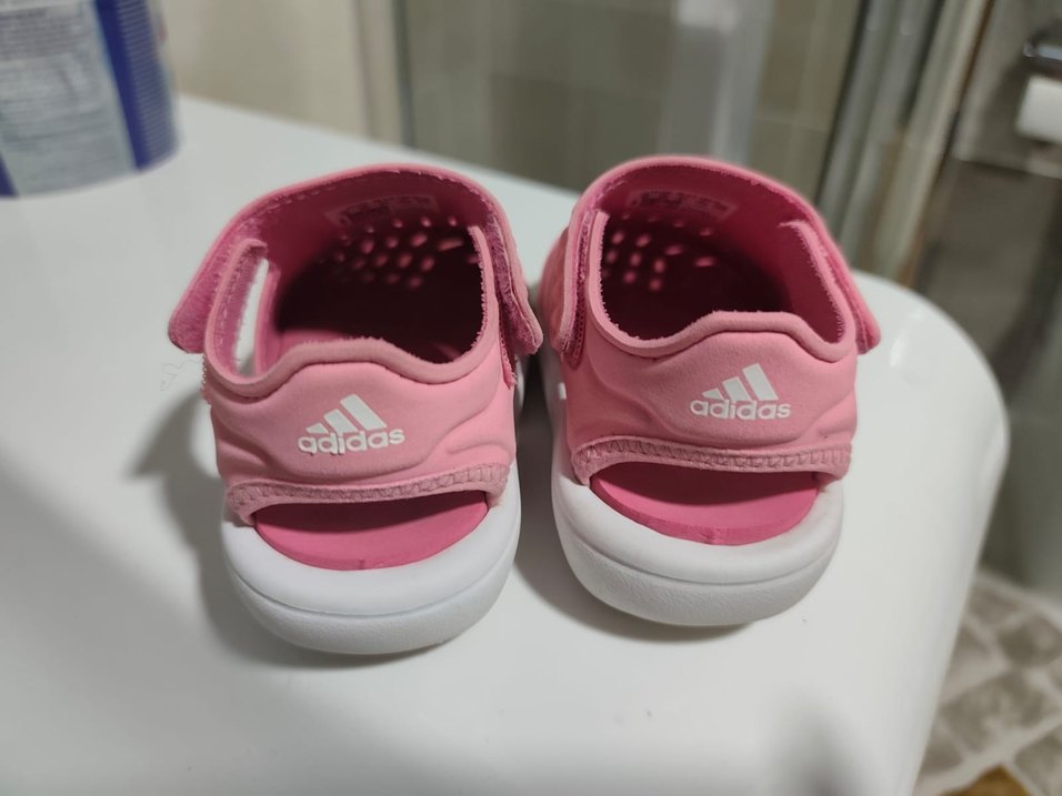 Kız Çocuk Pembe Lastikli Kauçuk Sandalet - Görsel 5