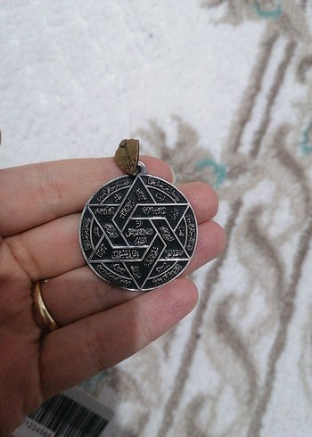 Diriliş takı Süleyman mührü gümüş kolye - Görsel 3