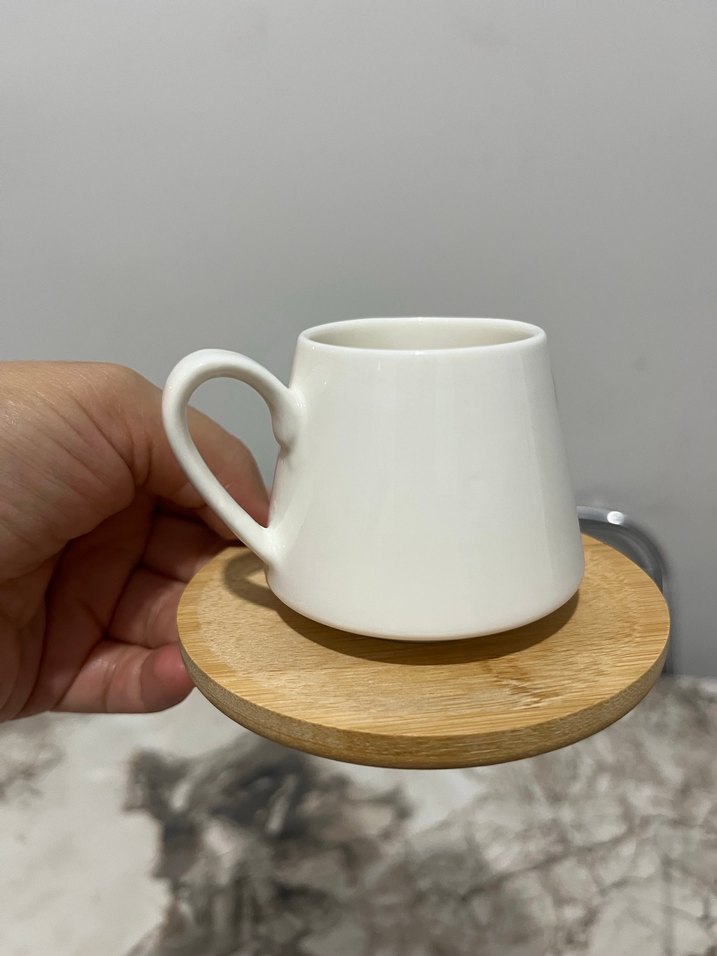 Beyaz Seramik 4'lü Kahve Fincanı Seti - Görsel 2