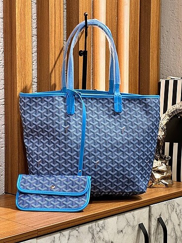 Goyard mavi büyük kol çantası
