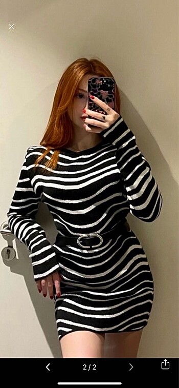 ZEBRA ÜÇ İPLİK TRİKO ELBİSE