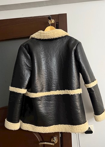 Siyah Deri Kürklü Kadın Ceket - Görsel 3