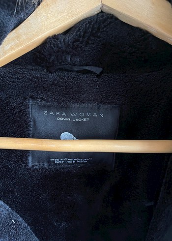 Zara Kürk Detaylı Siyah Kadın Kaz Tüyü Kışlık Mont - Görsel 5