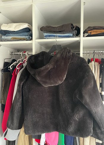 Kadın Gri Midi Boy Suni Kürk Ceket - Görsel 4