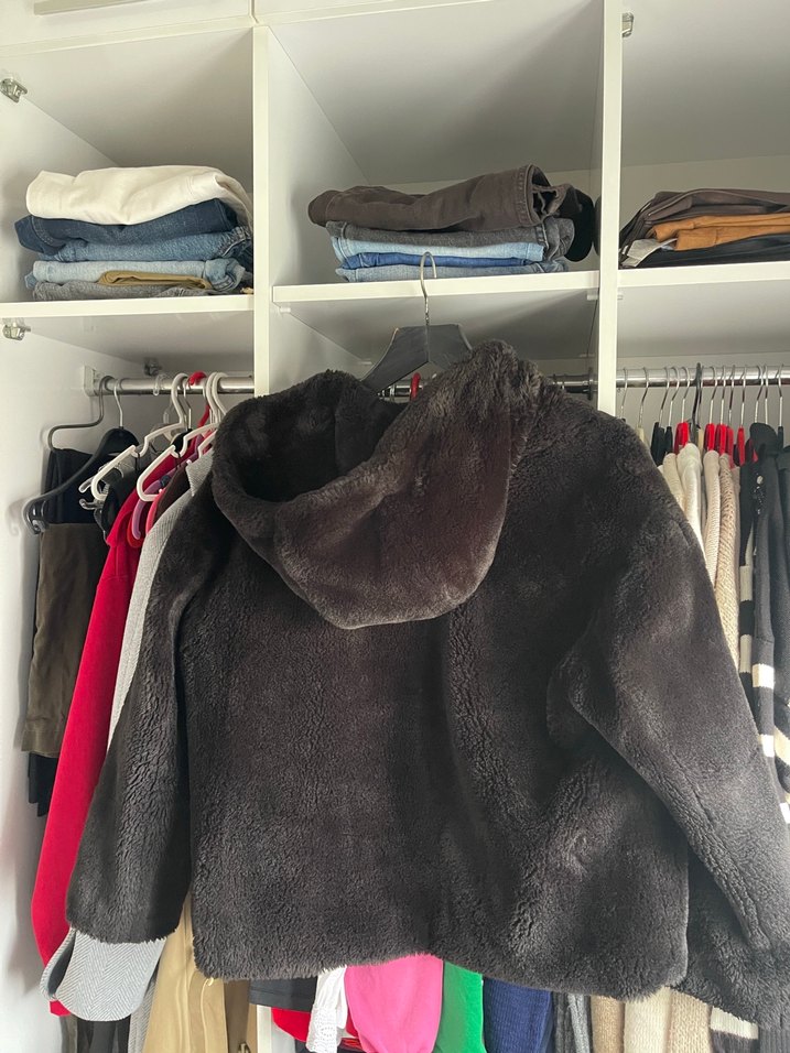 Kadın Gri Midi Boy Suni Kürk Ceket - Görsel 4
