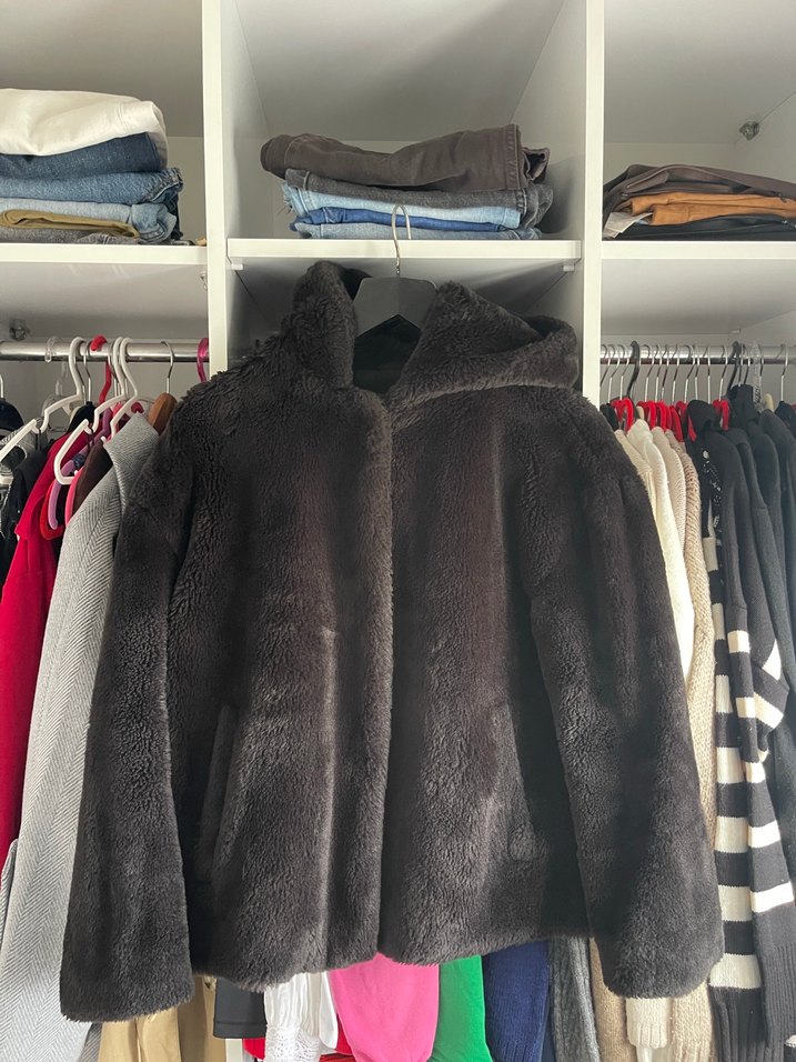 Kadın Gri Midi Boy Suni Kürk Ceket - Görsel 2