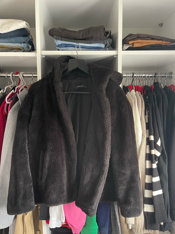 Kadın Gri Midi Boy Suni Kürk Ceket - Görsel 5