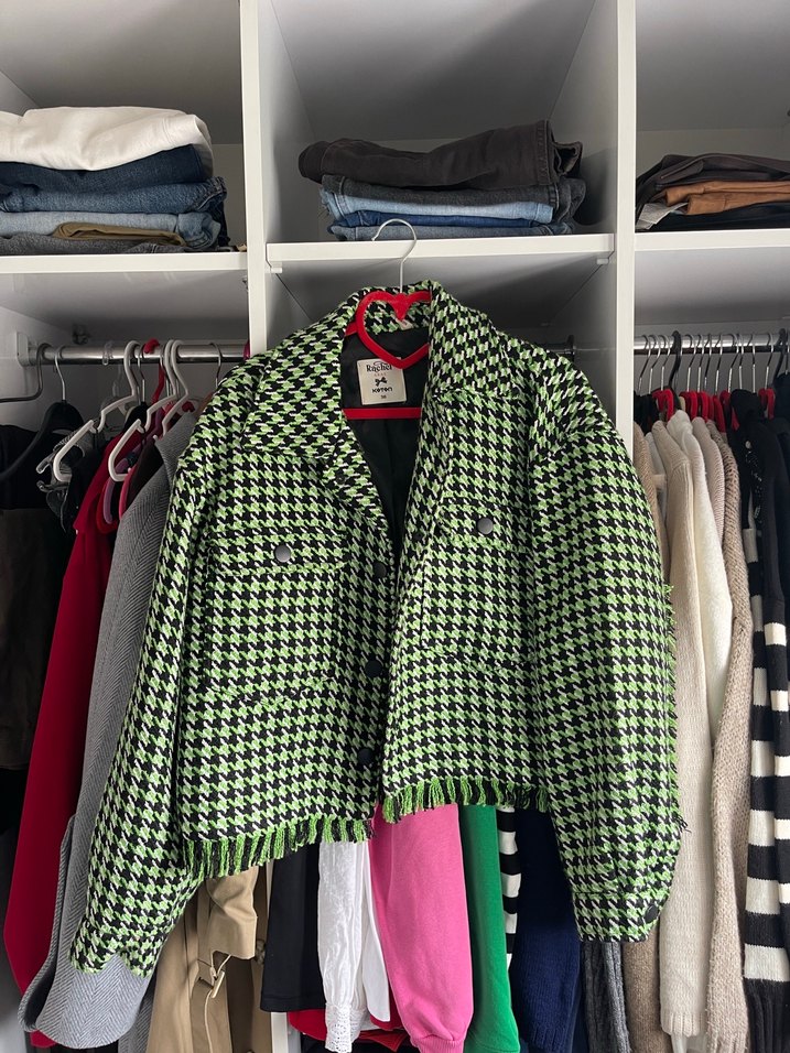 Koton Rachel Araz Kazayağı Desenli Kadın Ceket - Görsel 2