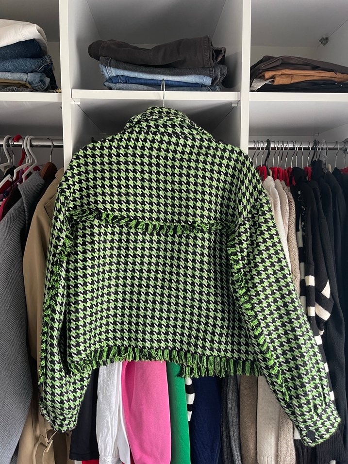 Koton Rachel Araz Kazayağı Desenli Kadın Ceket - Görsel 5