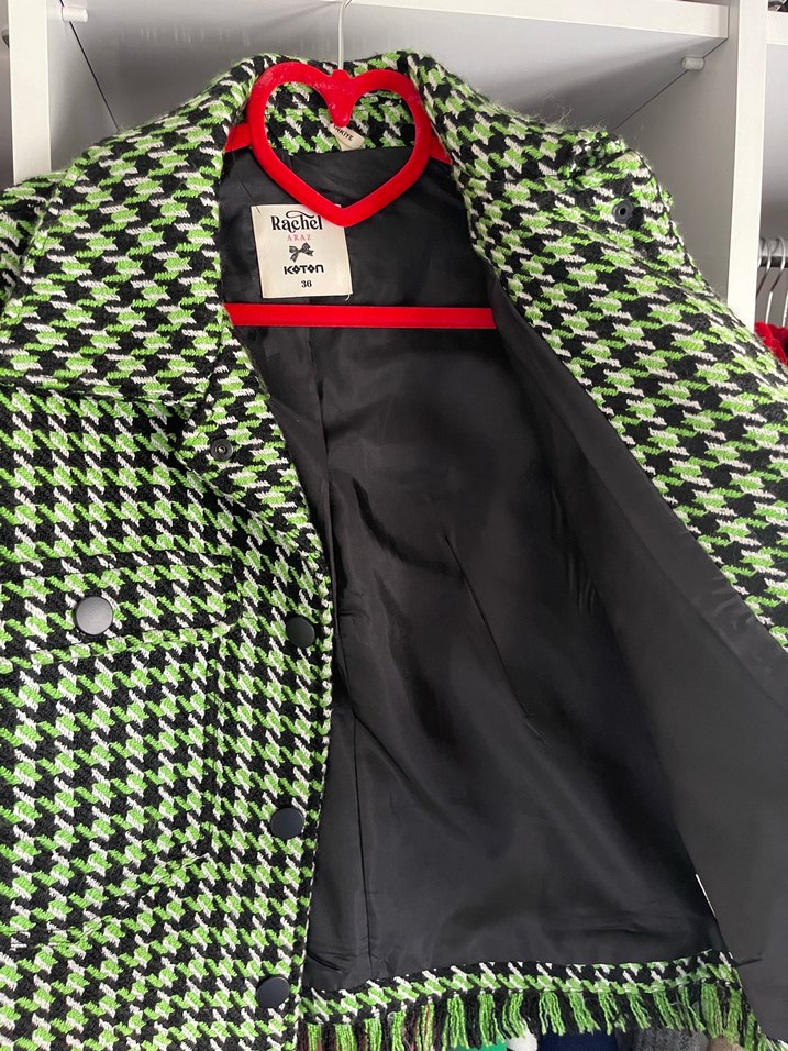 Koton Rachel Araz Kazayağı Desenli Kadın Ceket - Görsel 4