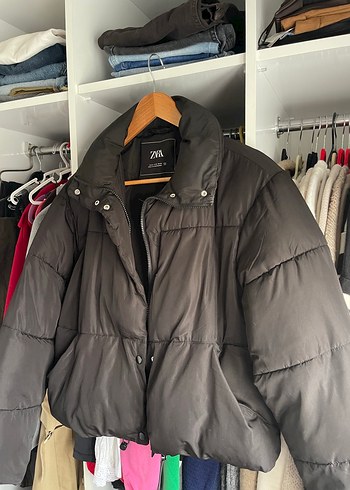 36 Beden Siyah Zara Kadın Şişme Mont