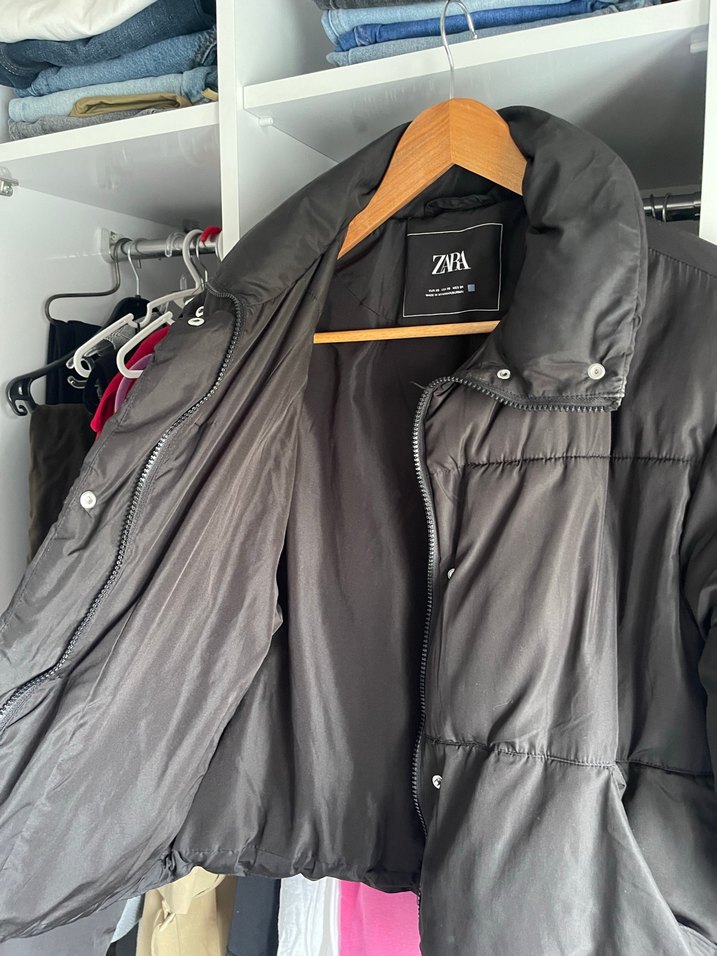 Siyah Zara Kadın Şişme Mont - Görsel 4