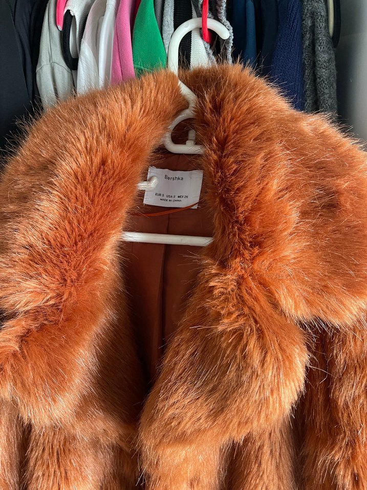 Kahverengi Bershka Kürk Kadın Ceket - Görsel 2