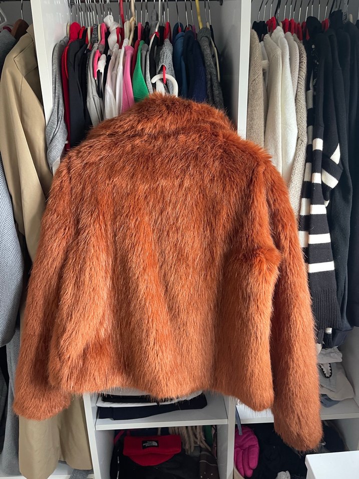 Kahverengi Bershka Kürk Kadın Ceket - Görsel 3