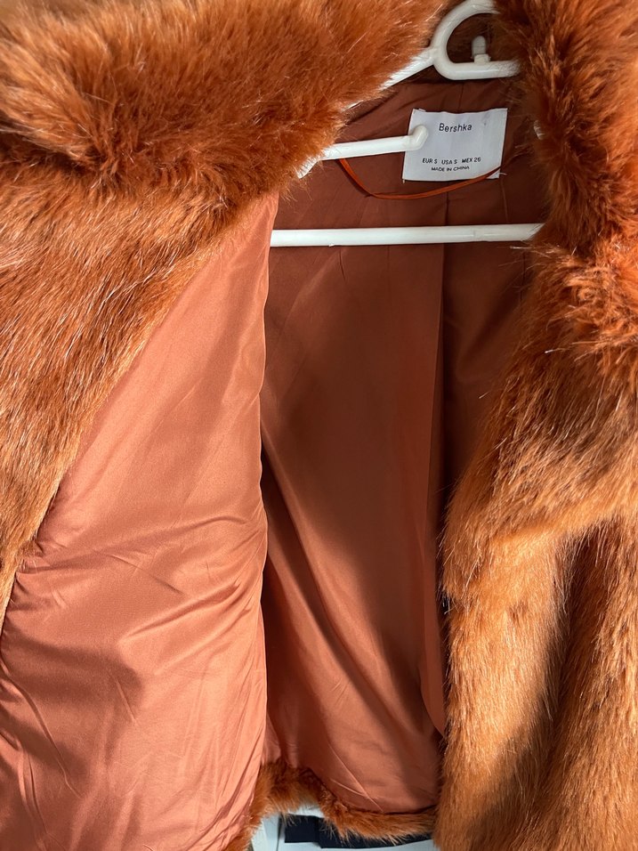 Kahverengi Bershka Kürk Kadın Ceket - Görsel 4