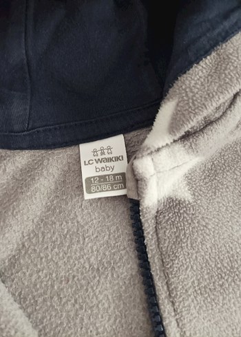 Gri Kapüşonlu Fermuarlı Bebek Tulum - Görsel 2