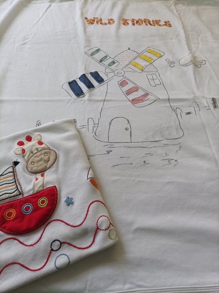 Renkli Baskılı Beyaz Çocuk Battaniyesi - Görsel 2