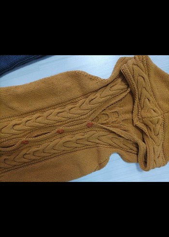 Gri Kapüşonlu Örgü Süveter - Görsel 6