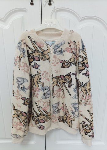 Kız Çocuk Bej Baskılı Peluş Sweatshirt - Görsel 2