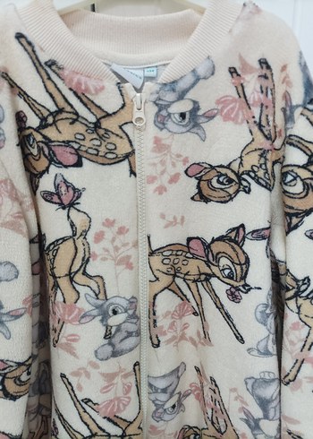 Kız Çocuk Bej Baskılı Peluş Sweatshirt - Görsel 4