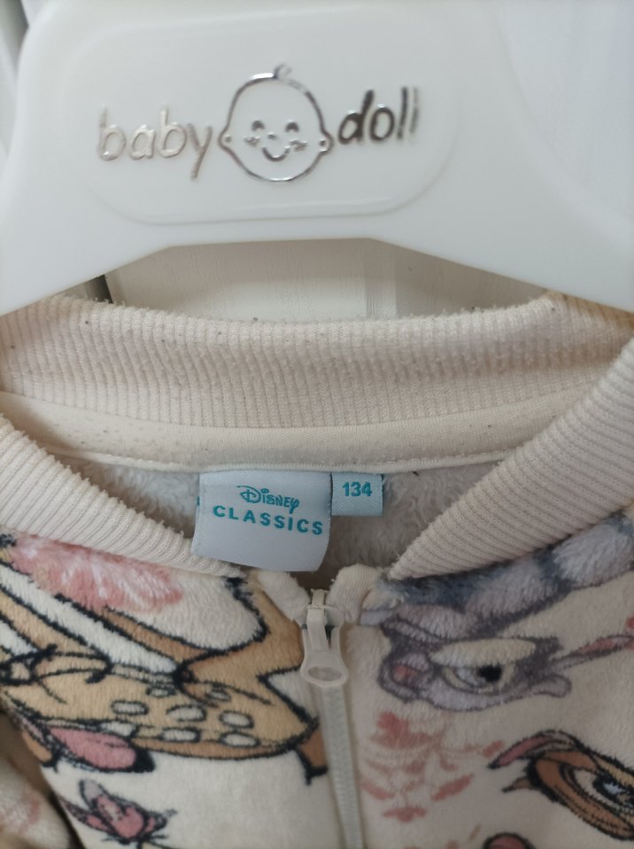 Kız Çocuk Bej Baskılı Peluş Sweatshirt - Görsel 3