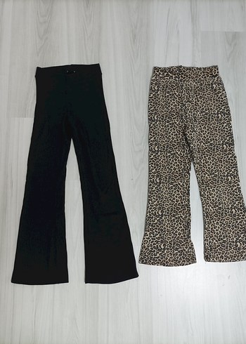 siyah kahverengi Zebra Desenli Salaş Pantolon