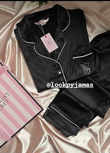 Victoria's secret saten uzun kollu pijama 