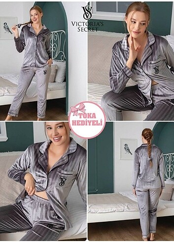 m Beden gri Renk Victroias secret kadife pijama takımı
