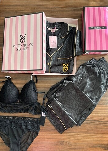 Victoria's secret saten pijama takımı seti