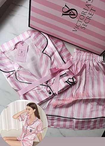 Victoria's Secret Saten Şortlu Pijama Takımı 