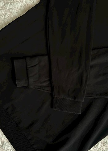 Siyah Kadın Uzun Kollu Salaş Sweatshirt - Görsel 2