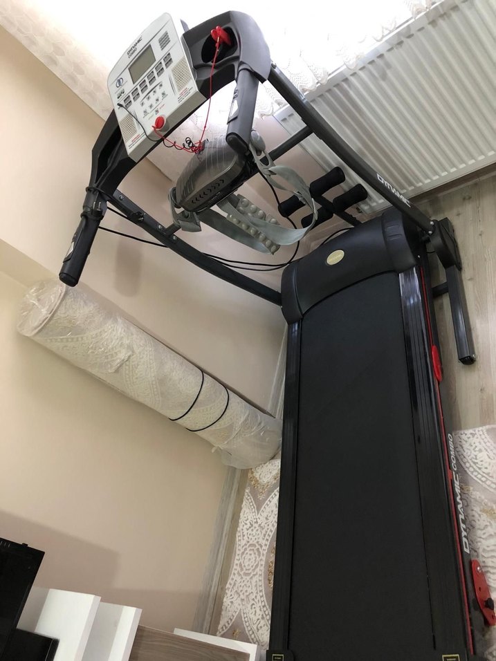 Katlanabilir siyah Kırmızı Koşu Bandı - Görsel 4