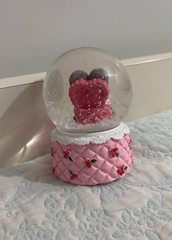 Pembe Romantik Kar Küresi Figür - Görsel 2