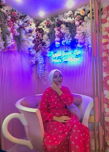 Pembe desenli günlük elbise - Görsel 3