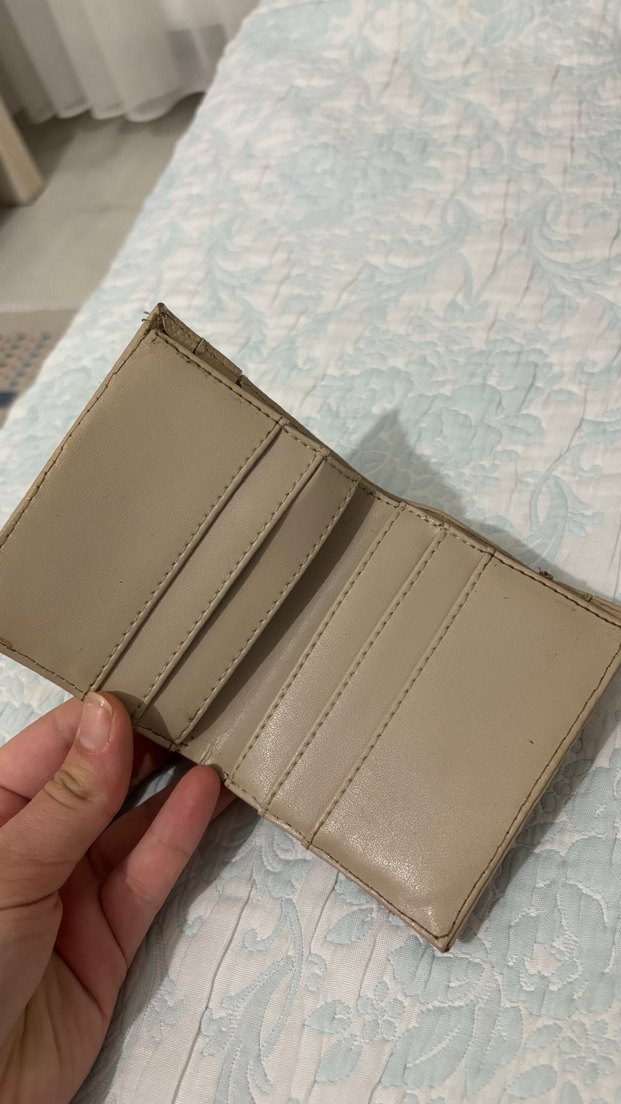 Bej Deri Kadın Cüzdanı Tokalı - Görsel 3