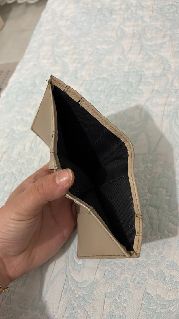 Bej Deri Kadın Cüzdanı Tokalı - Görsel 4