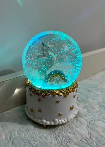 Pastel Renkli Unicorn Kar Küresi Figür - Görsel 4