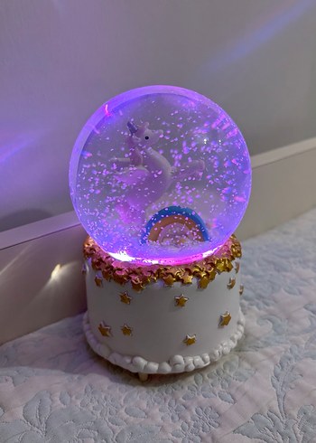 Pastel Renkli Unicorn Kar Küresi Figür - Görsel 8