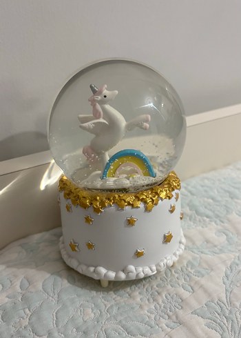 Pastel Renkli Unicorn Kar Küresi Figür - Görsel 2