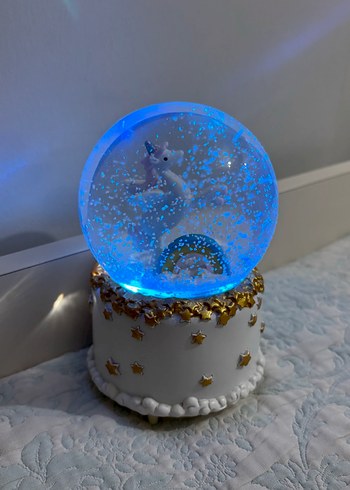 Pastel Renkli Unicorn Kar Küresi Figür - Görsel 5