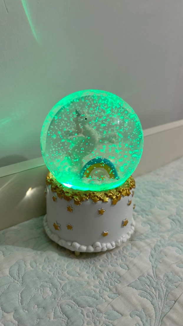 Pastel Renkli Unicorn Kar Küresi Figür - Görsel 3