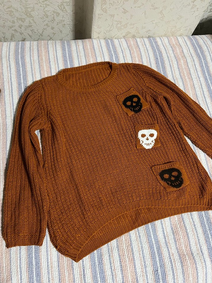 Kahverengi Triko Kadın Kazak - Görsel 2