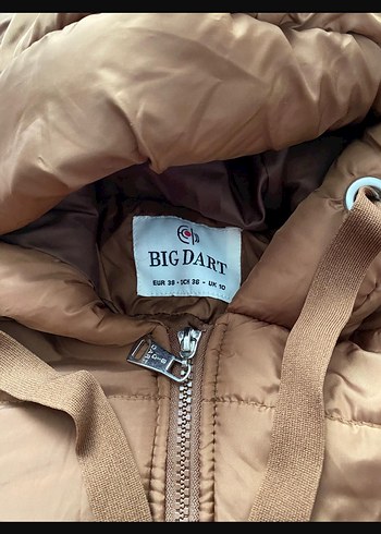 Kahverengi Parlak Kapüşonlu Kadın Kaban - Görsel 2