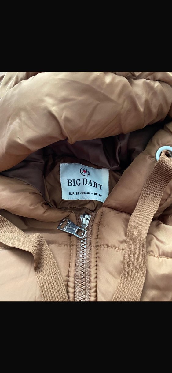 Kahverengi Parlak Kapüşonlu Kadın Kaban - Görsel 2