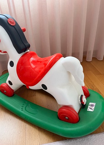 Renkli Beyaz Sallanan Atlı Oyuncak - Görsel 2