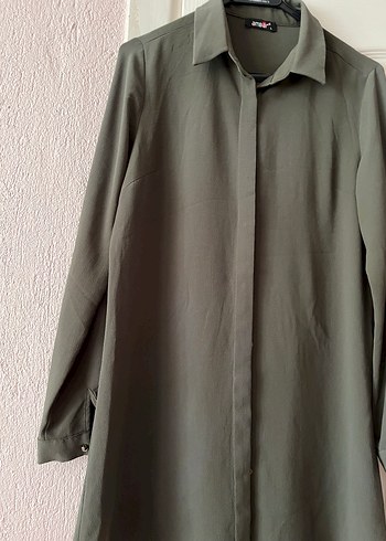 l Beden Kadın Haki Uzun Kollu Tunik